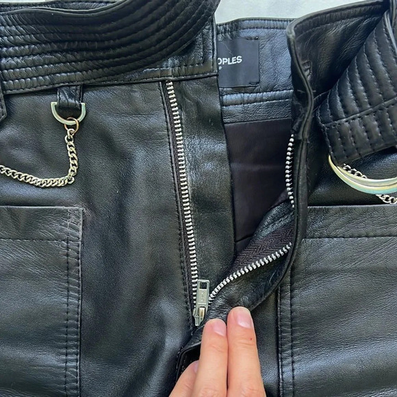 The Kooples Pleated Leather Shorts - Picture 8 of 11